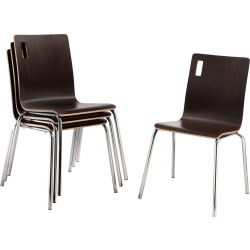 National Public Seating Bushwick Café Chairs, Espresso, Pack Of 4 Chairs