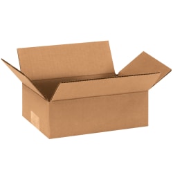Partners Brand Flat Corrugated Boxes, 9" x 6" x 3", Kraft, Pack Of 25 Boxes