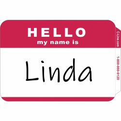 C-Line HELLO my name is... Name Tags - Red, Peel & Stick, 3-1/2 x 2-1/4, 100/BX, 92234