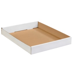 Office Depot® Brand Corrugated Trays, 1 3/4"H x 12"W x 15"D, White, Pack Of 50
