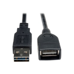 Eaton Tripp Lite Series Universal Reversible USB 2.0 Extension Cable (Reversible A to A M/F), Black, 10 ft. (3.05 m) - USB extension cable - USB (F) to USB (M) - USB 2.0 - 10 ft - molded - black