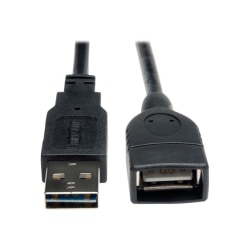 Eaton Tripp Lite Series Universal Reversible USB 2.0 Extension Cable (Reversible A to A M/F), 6 ft. (1.83 m) - USB extension cable - USB (F) to USB (M) - USB 2.0 - 6 ft - molded - black