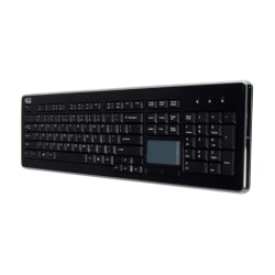 Adesso SlimTouch  USB Keyboard, 1"H x 18-1/4"W x 6-1/2"D, Chrome, AKB-440UB