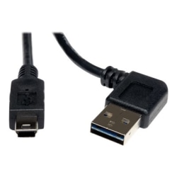 Eaton Tripp Lite Series Universal Reversible USB 2.0 Cable (Reversible Right/Left-Angle A to 5Pin Mini-B M/M), 6 ft. (1.83 m) - USB cable - mini-USB Type B (M) to USB (M) - USB 2.0 - 6 ft - 90° connector, molded - black