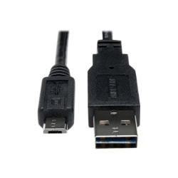 Tripp Lite 10ft USB 2.0 Hi-Speed Universal Reversible Cable M to Micro M - (Reversible A-M to 5Pin Micro B-M) 10-ft.