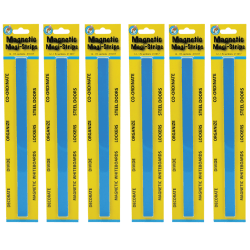 Ashley Productions Magnetic Magi-Strips, 3/4" x 12’, Blue, 12 Strips Per Pack, Set Of 6 Packs