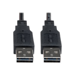 Eaton Tripp Lite Series Universal Reversible USB 2.0 Cable (Reversible A to Reversible A M/M), 10 ft. (3.05 m) - USB cable - USB (M) to USB (M) - USB 2.0 - 10 ft - molded - black