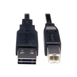 Eaton Tripp Lite Series Universal Reversible USB 2.0 Cable (Reversible A to B M/M), 10 ft. (3.05 m) - USB cable - USB (M) to USB Type B (M) - USB 2.0 - 10 ft - molded