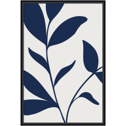 Amanti Art Modern Blue Botanical Abstract Print No 3 by The Creative Bunch Studio Wood Framed Wall Art Print, 23"W x 33"H, Black
