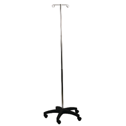 Medline Homecare Height Adjustable IV Pole, 83 1/2", Stainless Steel, Set Of 3