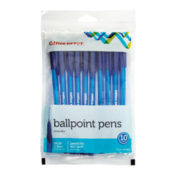 Office Depot® Brand Tinted Ballpoint Stick Pens, Medium Point, 1.0 mm, Blue Barrel, Blue Ink, Pack Of 10
