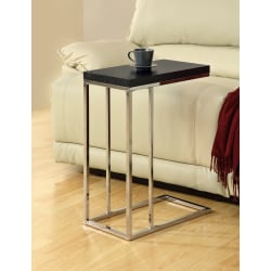 Monarch Specialties Hollow-Core Accent Table With Chrome Base, Rectangle, Cappuccino