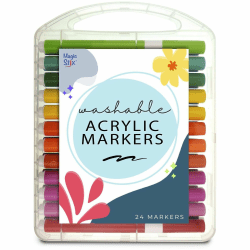 The Pencil Grip Magic Stix Washable Acrylic Markers - Washable - Assorted Ink - Round Barrel - 1 Each