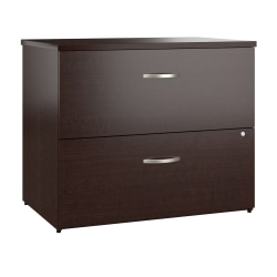 Bush Business Furniture Office-in-an-Hour 36"W Lateral 2-Drawer File Cabinet, Mocha Cherry, Standard Delivery
