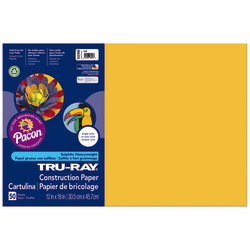 Tru-Ray® Construction Paper, 50% Recycled, 12" x 18", Gold, Pack Of 50