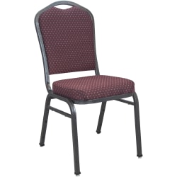 Flash Furniture Advantage Premium Crown Back Banquet Chair, Burgundy Patterned Fabric/Silver Vein Frame