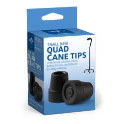 Medline Replacement Cane Tips, Small-Base Quad, Black, Pack Of 6
