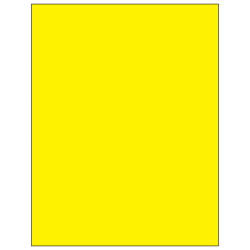 Tape Logic® Permanent Labels, LL185YE, Rectangle, 8 1/2" x 11", Fluorescent Yellow, Case Of 100