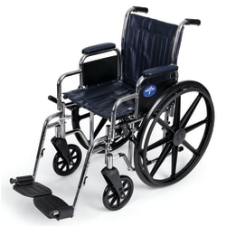 Medline Excel 2000 Wheelchair, Swing Away, 16" Seat, Navy