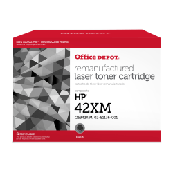 Office Depot® Brand Remanufactured High-Yield Black MICR Toner Cartridge Replacement For HP 42X, OD42XM