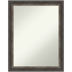 Amanti Art Narrow Non-Beveled Rectangle Framed Bathroom Wall Mirror, 27-1/2" x 21-1/2", Bark Rustic Char