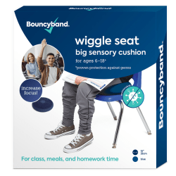Bouncyband Antimicrobial Big Wiggle Seat Sensory Cushion, 13", Blue
