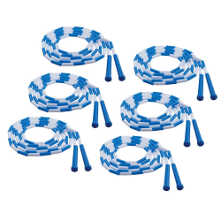 Champion Sports Plastic Segmented Jump Ropes, 9', Blue/White, Pack Of 6 Jump Ropes