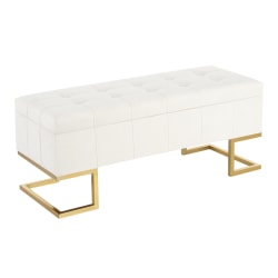LumiSource Midas Storage Bench, Gold/White