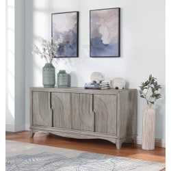 Coast to Coast Carbondale 66"W Transitional Credenza With 4 Doors, Gray