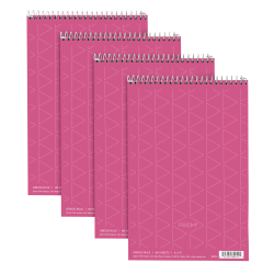 TOPS™ Prism+™ Color Steno Books, 6" x 9", 100% Recycled, Gregg Ruled, 80 Sheets, Pink, Pack Of 4