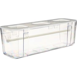Deflecto Ribbon Dispenser - 4.40" x 13.30"x 4.20" Depth - Desktop - Lid, Portable, Stackable, Wall Mountable - Clear - Plastic, Polypropylene - 1 Each