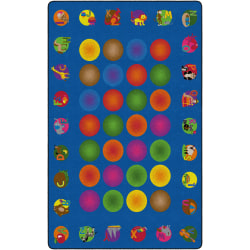 Flagship Carpets Circle Time Learning Rug, Rectangle, 7' 6" x 12', Multicolor