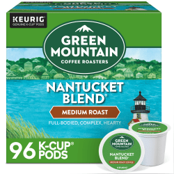 Green Mountain Coffee Roasters Nantucket Blend Keurig Single-Serve K-Cup Pods, Medium Roast, 24 Pods Per Pack, Case Of 4 Packs