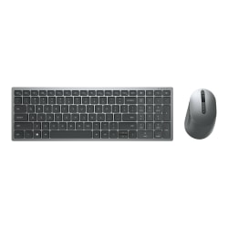 Dell Multi-Device Wireless Keyboard and Mouse Combo KM7120W - Keyboard and mouse set - wireless - 2.4 GHz, Bluetooth 5.0 - English - titan gray