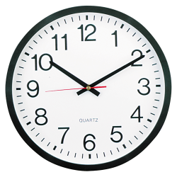 Universal Round Wall Clock, 12 5/8", Black
