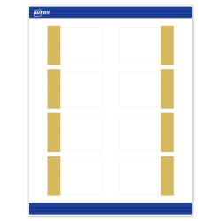 Avery® Print-To-The-Edge Tags With Sure Feed® Technology, S00-DJW-PRMWT10, Rectangle, 2" x 3", Matte White, Preprinted Dipped Gold Edge Design, Pack Of 80