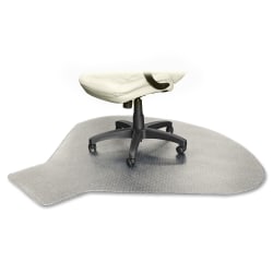 Lorell® PlushMat Medium Pile Studded Chair Mat, For L-Workstation With Lip, 60 "x 66", Clear