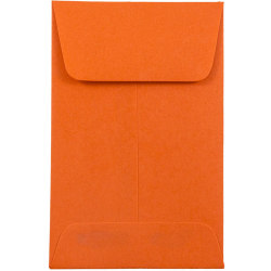 JAM Paper® Coin Envelopes, #1, Gummed Seal, Orange, Pack Of 25