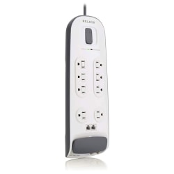 Belkin® 8-Outlet Surge Protector With 6' Power Cord With Telephone Protection