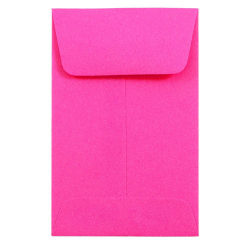 JAM Paper® Coin Envelopes, #1, Gummed Seal, Fuchsia Pink, Pack Of 25