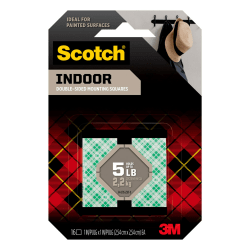 Scotch® Permanent Foam Mounting Squares, 1" x 1", Pack Of 16