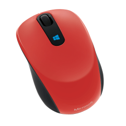 Microsoft® Sculpt Wireless Mobile Mouse, Flame Red Gloss