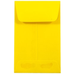 JAM PAPER® #1 Coin Business Colored Envelopes, 2 1/4" x 3 1/2", Yellow, Pack Of 25