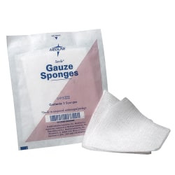 Medline Gauze Sponges, Non-Sterile, 4" x 4", 12-Ply, Box Of 200