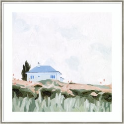 Amanti Art House on a Hill II by Emma Scarvey Wood Framed Wall Art Print, 33"H x 33"W, White