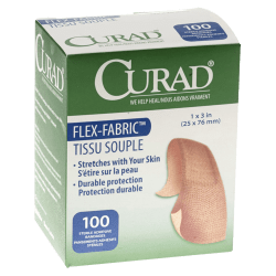Medline Adhesive Flex Fabric Bandages, 1" x 3", Box Of 100