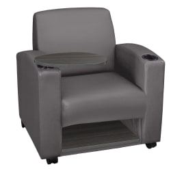 Regency Nova Lounge Accent Chair With Tablet Arm And Storage, Gray