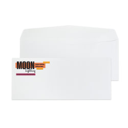 Gummed Seal, Stationery Envelopes, 4-1/8" x 9-1/2",  Full-Color Raised Print, Custom #10, 24 lb. Premium White 25% Cotton, Box Of 250