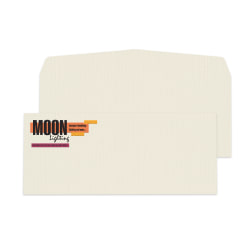 Gummed Seal, Stationery Envelopes, 4-1/8" x 9-1/2",  Full-Color Raised Print, Custom #10, 24 lb. Off-White Linen, Box Of 250