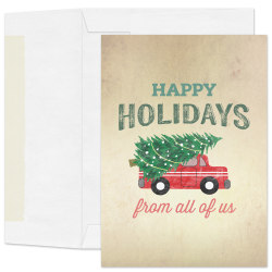 Custom Full-Color Holiday Cards With Envelopes, 5" x 7" Holiday Cargo, Box Of 25 Cards